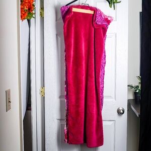 Pink Body Pillow Cover Floral Botanical Velvet Set of 3